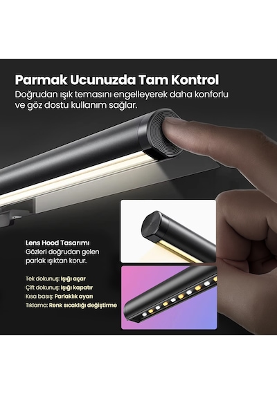 Ergoflex Ef-354 Kumandalı Ayarlanabilir Dokunmatik Bilgisayar Monitör Işık Çubuğu
