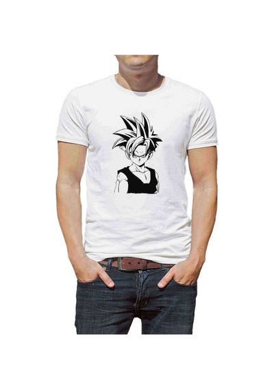 Anime Dragon Ball Baskılı Beyaz Erkek Tshirt (530981067)