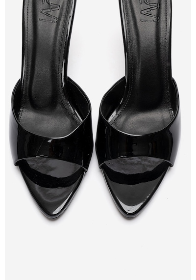 Luvishoes Tıera Siyah Rugan Kadın İnce Topuklu Terlik