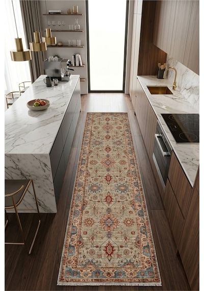 Dekoratif Halı Kaymaz Taban Leke Tutmaz Yıkanabilir Kilim Özel Ölçü Salon Halısı 3031