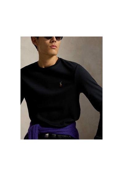 Polo Ralph Lauren Özel Tasarım Regular Kesim Yumuşak Pamuklu Sweatshirt Siyah