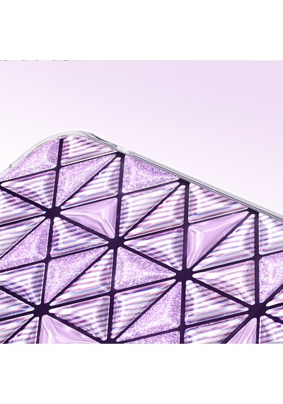 İphone 17 Uyumlu Kılıf 3d Buz Blok Desenli Zore Paris Kairo Tpu Kapak Mor