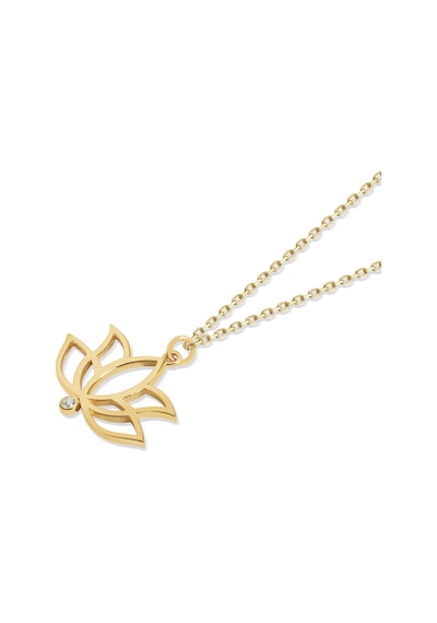 14 Ayar Sarı Altın Lotus Çiçek Kolye