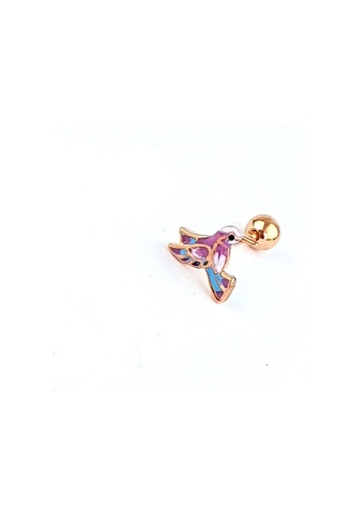 Totem Kuşu Figürlü 925ayar Gümüş Tragus Piercing Altın