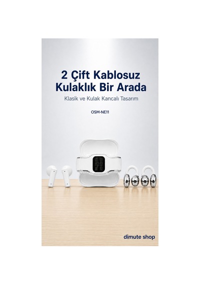 Osm-ne11 2 Çift Kablosuz Bluetooth 5.4 Kulaklık Klasik Ve Kulak Kancalı Beyaz - 904091696