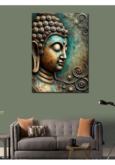 Kanvas Tablo Buda Sanatı Heykeli 50cmx70cm