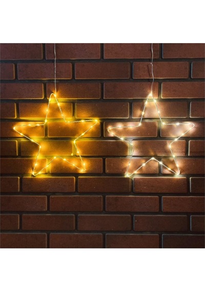 Dekoratif Pilli Ledli Metal Yıldız Led Işıkyılbaşı Süs Aydınlatma Günışığı