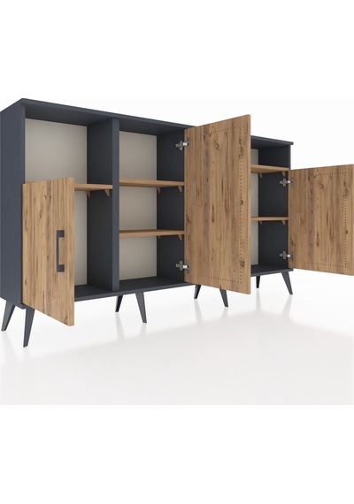 Arges Konsol 5 Raflı 4 Kapaklı 176x30x99 Antrasit-çam Atlas Çam - Antrasıt Arges Konsol 5 Raflı 4 Kapaklı 176x30x99 Antrasit-çam Atlas Çam - Antrasıt