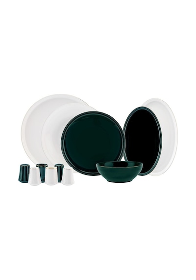 Karaca  Elara Green White 57 Parça 12 Kişilik New Bone Yemek Takımı