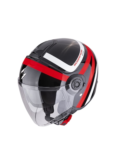 Scorpion Exo City 2 Fc Riva Açık Motosiklet Kaskı Siyah Kırmızı Siyah / Kırmızı