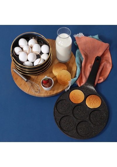Fun Cooking Gülen Yüz Alüminyum Döküm Granit Kaplama Pankek Tava 26 Cm Genel
