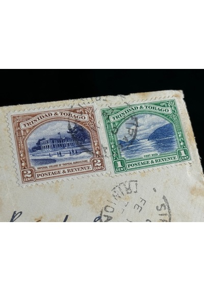 1935 Yılında Trinidad And Tobago Dan İngiltere'ye Postalanmış 1 Ve 2 Cent Pullu