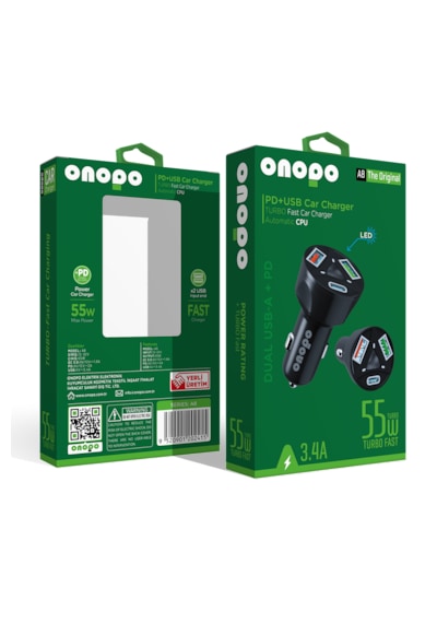 3.4a Type-c Pd Ve Çift Usb Girişli Turbo Hızlı Araç Şarjı 55w -