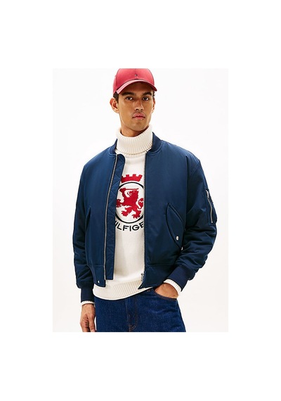 Tommy Hilfiger Erkek Rahat Kalıp Su İtici Beyzbol Yaka Bomber Ceket - Lacivert Dark Night Navy Tommy Hilfiger Erkek Rahat Kalıp Su İtici Beyzbol Yaka Bomber Ceket - Lacivert Dark Night Navy