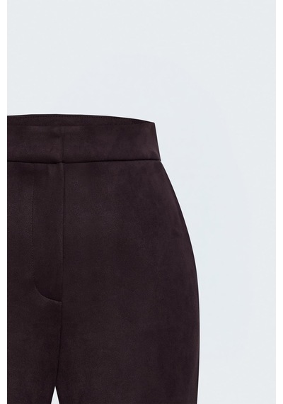 Sateen Süet Pantolon - Bordo-137999
