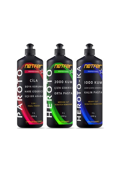 Netfer 3'lü Orta Kalın Pasta Cila Set - 3x1 L