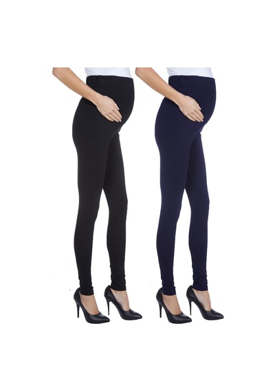 Luvmabelly Myra8001 8009 Beli Ayarlanabilir Hamile Tayt Seti-lacivert - Siyah