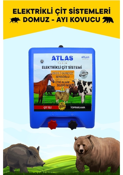 Atlas Yüksek Voltajlı Elektrikli Çit Cihazı 80.000 Volt