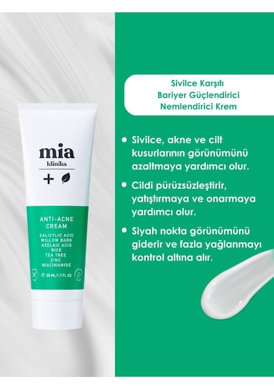 Mia Klinika Yağlı Ciltler İçin Bariyer Güçlendirici Bakım Kremi 50 ML