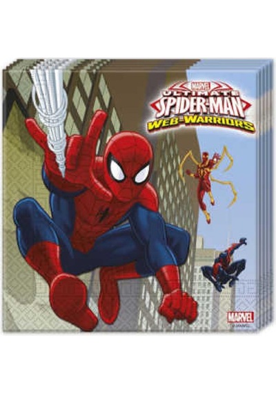 Spıder-Man Örümcek Adam Desenli Kağıt Peçete 20'Li