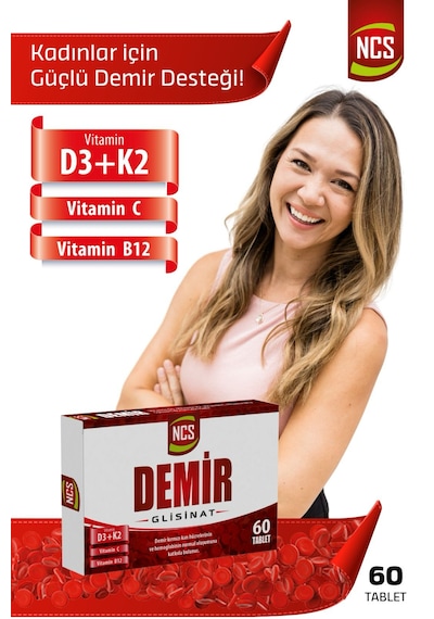 Ncs Demir Glisinat Vitamin D3 K2 Folik Asit Complex 60 Tablet