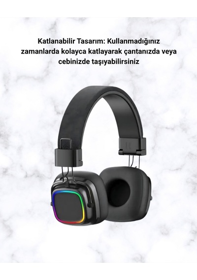 Rgb - 388 - Işıklı Katlanabilir Bluetooth 5.3 Kulak - Glblseme - Üstü Kulaklık