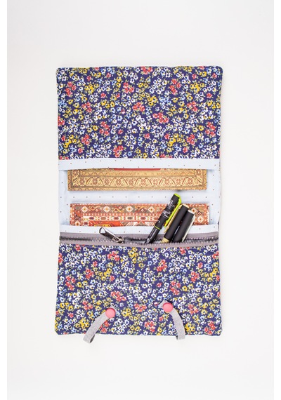 Kitap Kılıfı Ve Defter Kılıfı Fermuarlı Kalem Cepli Kumaş