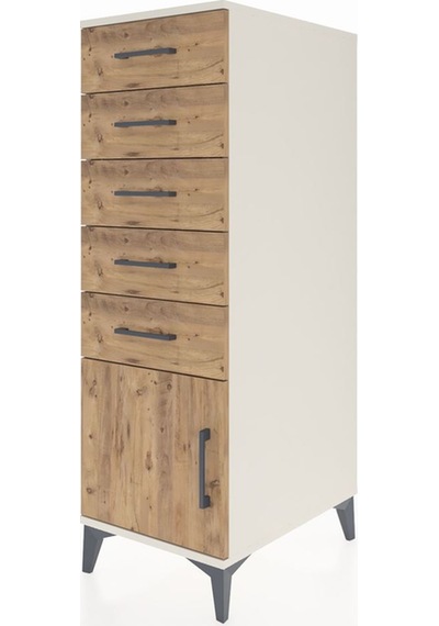 Kronos Dolap 5 Çekmeceli Tek Kapaklı 44x59x134 Aytaşı-çam Aytaşı