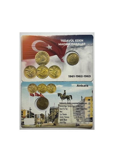 Türkiye 1961 Yılı Pirinç Tedavül 1 Kuruş Özel Kitinde Çil Unc