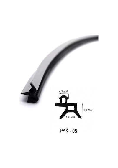 Contacall Pak-05 Siyah Kauçuk Yağlı Pvc Kapı Pencere Conta Fitili Tüm Pencerelere Uyumlu 185 Metre