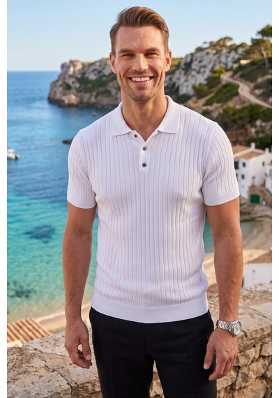 Rizzup Erkek Regular Fit Rahat Kesim Düğmeli Beyaz Polo Yaka Triko Tişört Yumuşak Likralı 2608210 Rizzup Erkek Regular Fit Rahat Kesim Düğmeli Beyaz Polo Yaka Triko Tişört Yumuşak Likralı 2608210