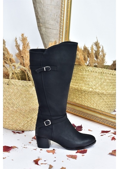 Fox Shoes Siyah Alçak Topuklu Günlük Kadın Çizme L674230009