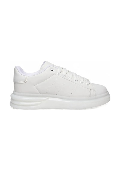 Best Of 628-26 Cilt Deri Anatomik Taban Bağcıklı Erkek Sneaker Beyaz