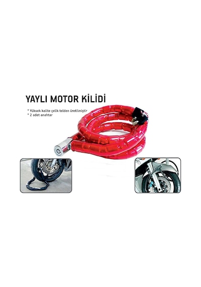 Motosiklet Kilidi Bisiklet Kilidi Yaylı Motor Kilidi Çelik 6683
