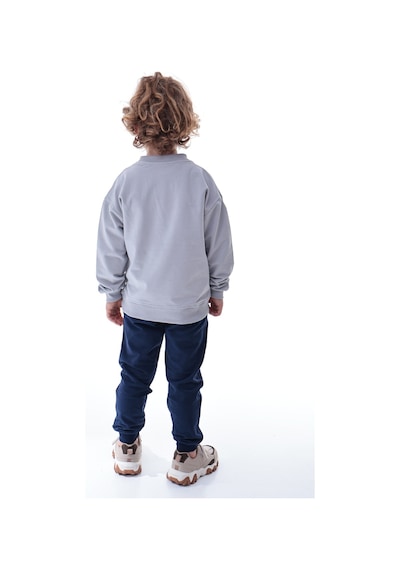 Erkek Çocuk Polar Eşofman Takımı Yumuşak Kumaş Kapüşonlu Sweat & Rahat Jogger Alt Gri