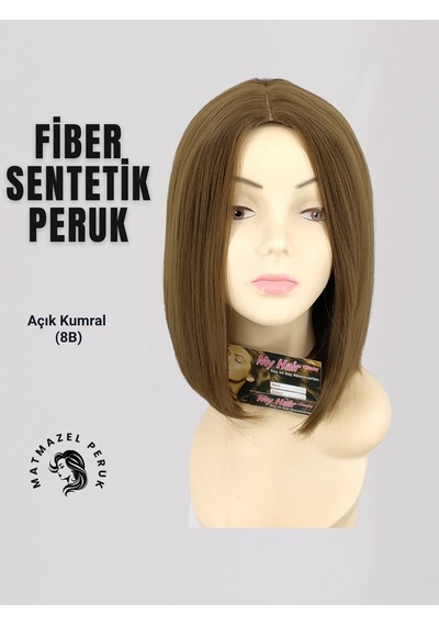 Küt Model Fiber Sentetik Peruk Açık Kumral No-8B