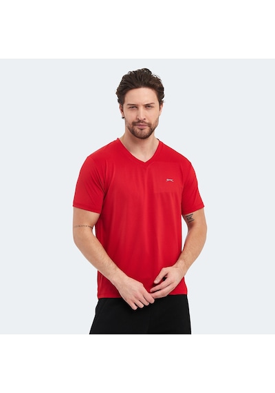 Slazenger KATRIINA Erkek V Yaka Kırmızı Tişört