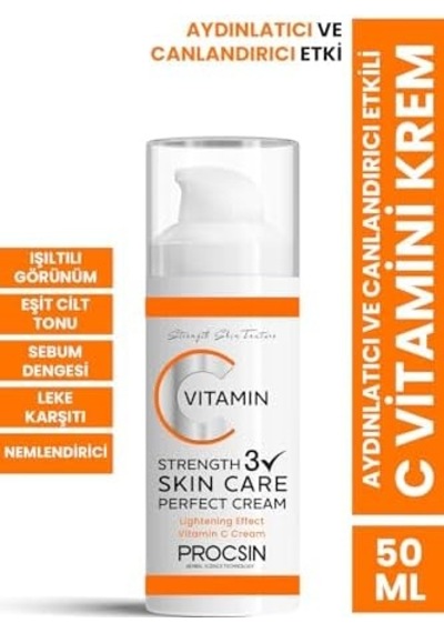 Aydınlatıcı Ve Canlandırıcı Etkili C Vitamini Krem 50 Ml