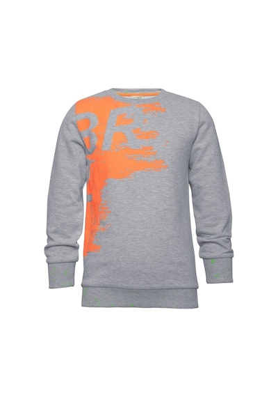 Brz Kids Neon Baskılı Erkek Çocuk Sweatshirt Gri