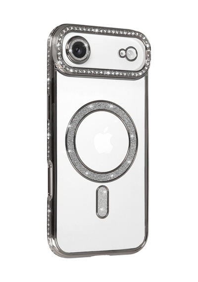 Apple İphone 17 Air Joke Simli Magneticsafe Kılıf - Gümüş 0.2M-Çok Renkli