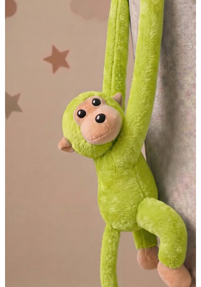 Yeşil Elleri Yapışabilen Maymun Peluş Oyuncak