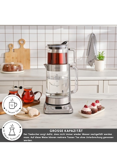 Refika'dan Xl Cam Çay Makinesi Chrome Diğer