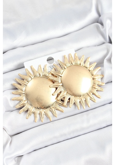Buğz Pirinç Güneş Model Gold Renk Kadın Küpe Diğer
