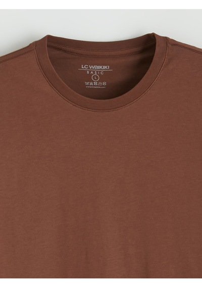 Lcwaıkıkı Classic Kahverengi %100 Pamuk Regular Fit Basic Tişört