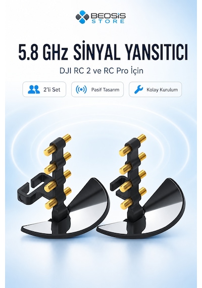 Djı Rc 2 Ve Rc Pro Uyumlu 5,8 Ghz Aynalı Anten Sinyal Güçlendirici 2 Li Menzil Artırıcı Reflektör