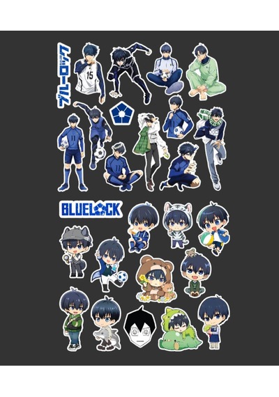 Yoichi Isagi -anime Bluelock-parlak Kağıt -2li Sticker Set-telefon Futbol Süsleme Blue Lock Beyaz