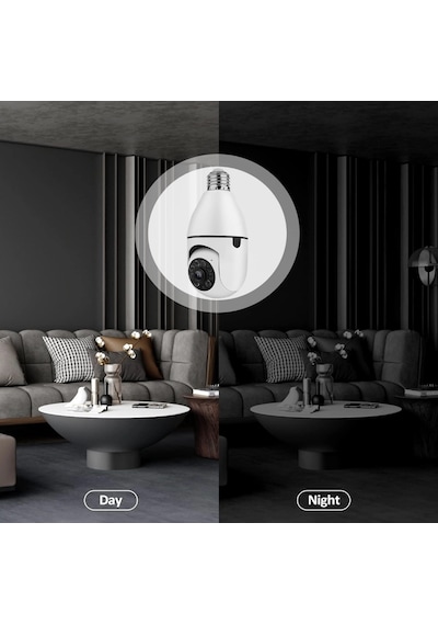 1080p Hd Wifi Ampül Kamera 360 Panoramik Görüşlü, Gece Görüşlü Kablosuz Akıllı Ip Kamera