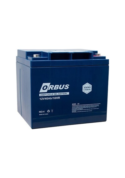 Orbus Akü 12 Volt 40 Amper Orbus Jel Tip Carbon Solar Aküsü 197 X 165 X 170 Mm