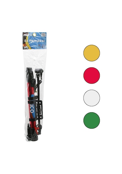 Mandallı Uç Mini El Pompası Bisiklet- Top Bisiklet Montaj Aparatlı 30cm Hortum - Top İğne - Uç