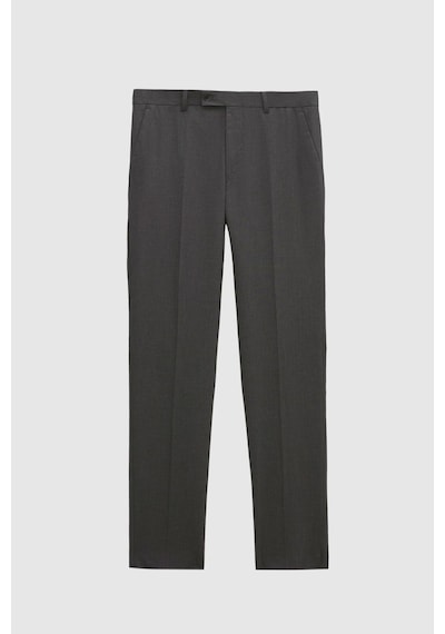 D's Damat Slim Fit Gri Düz Likralı Esnek Mono Yaka Çift Yırtmaçlı Astarlı Takim Elbise Gri